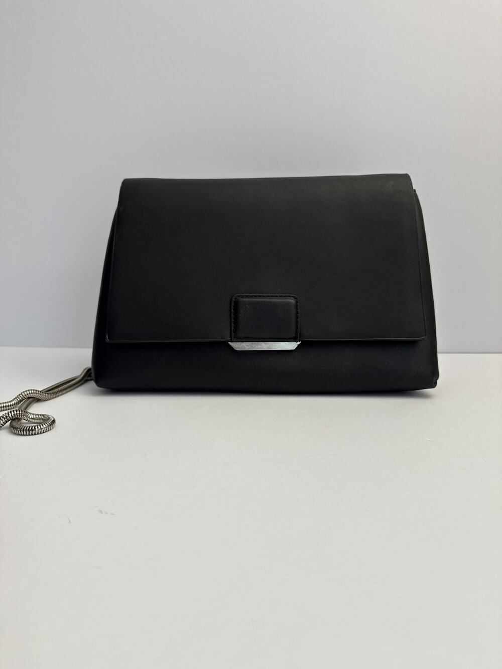 Topshop Black Clutch Crossbody Chain Strap New With Tags (130_N)